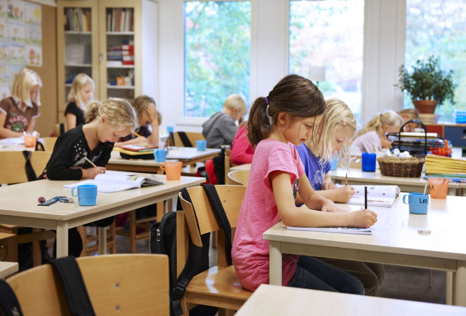 Skolepavillon bruges som klasseværelse