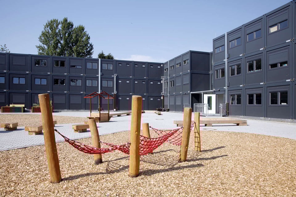 Skole bygget med mange Skolepavilloner 