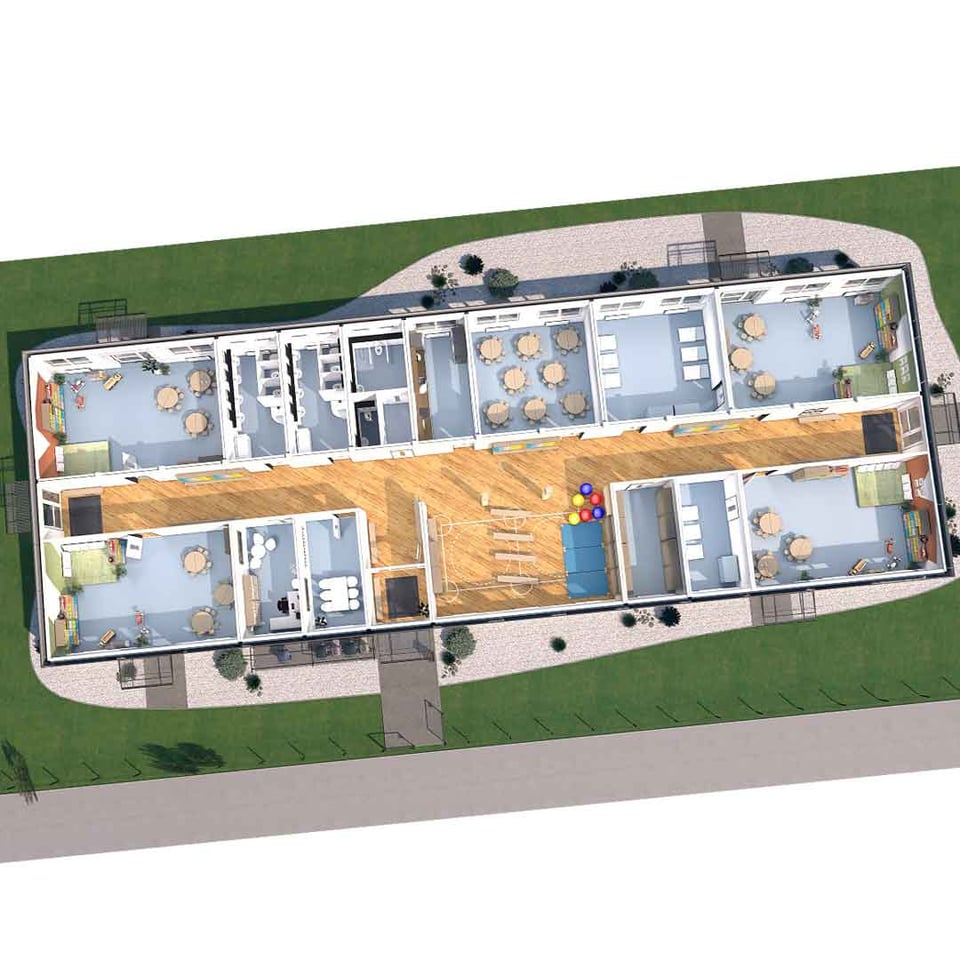 Plantagning af Modulbyggeri til en institution